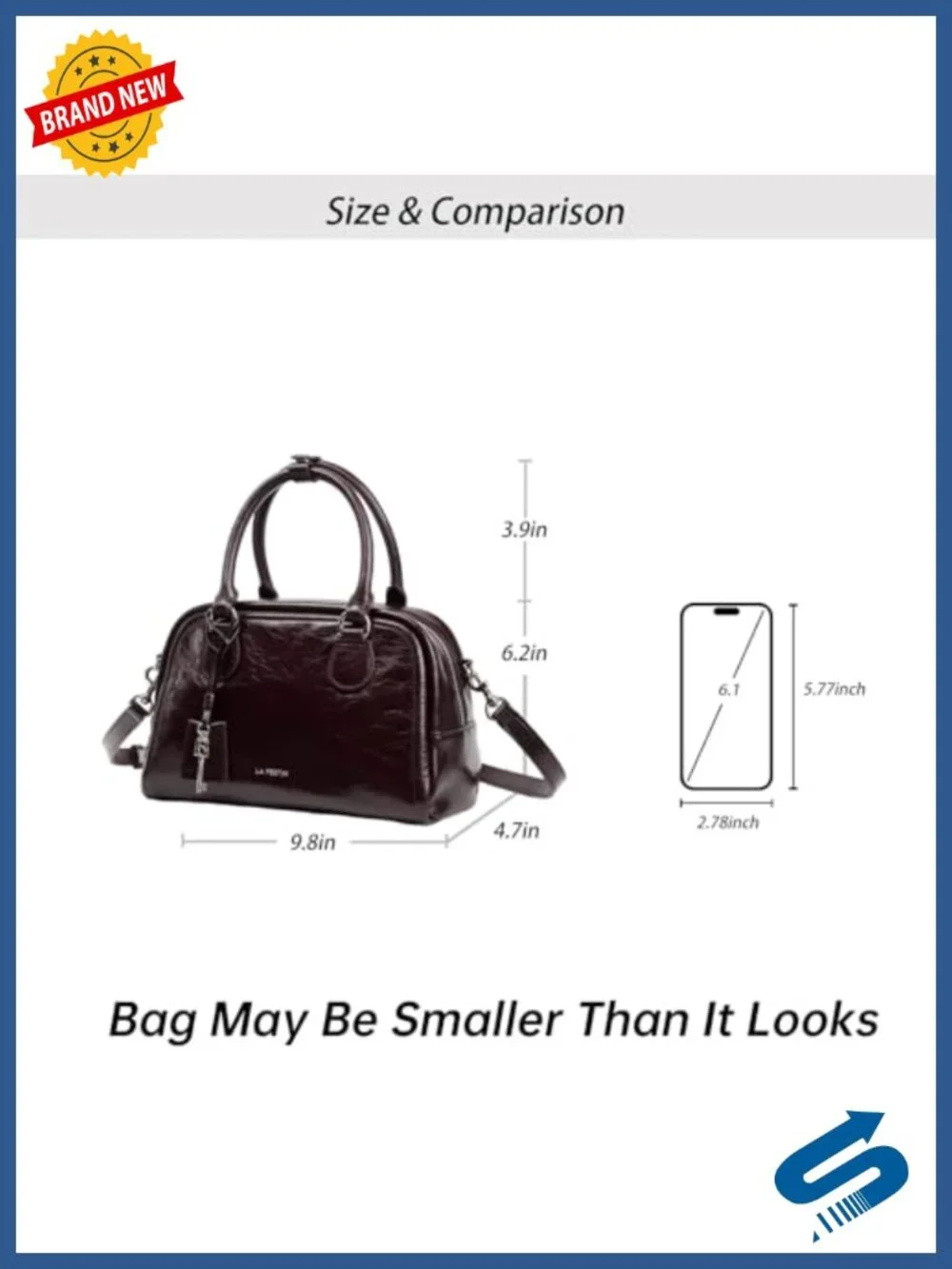 Genuine Leather Top Handle Convertible Crossbody Bag Women
